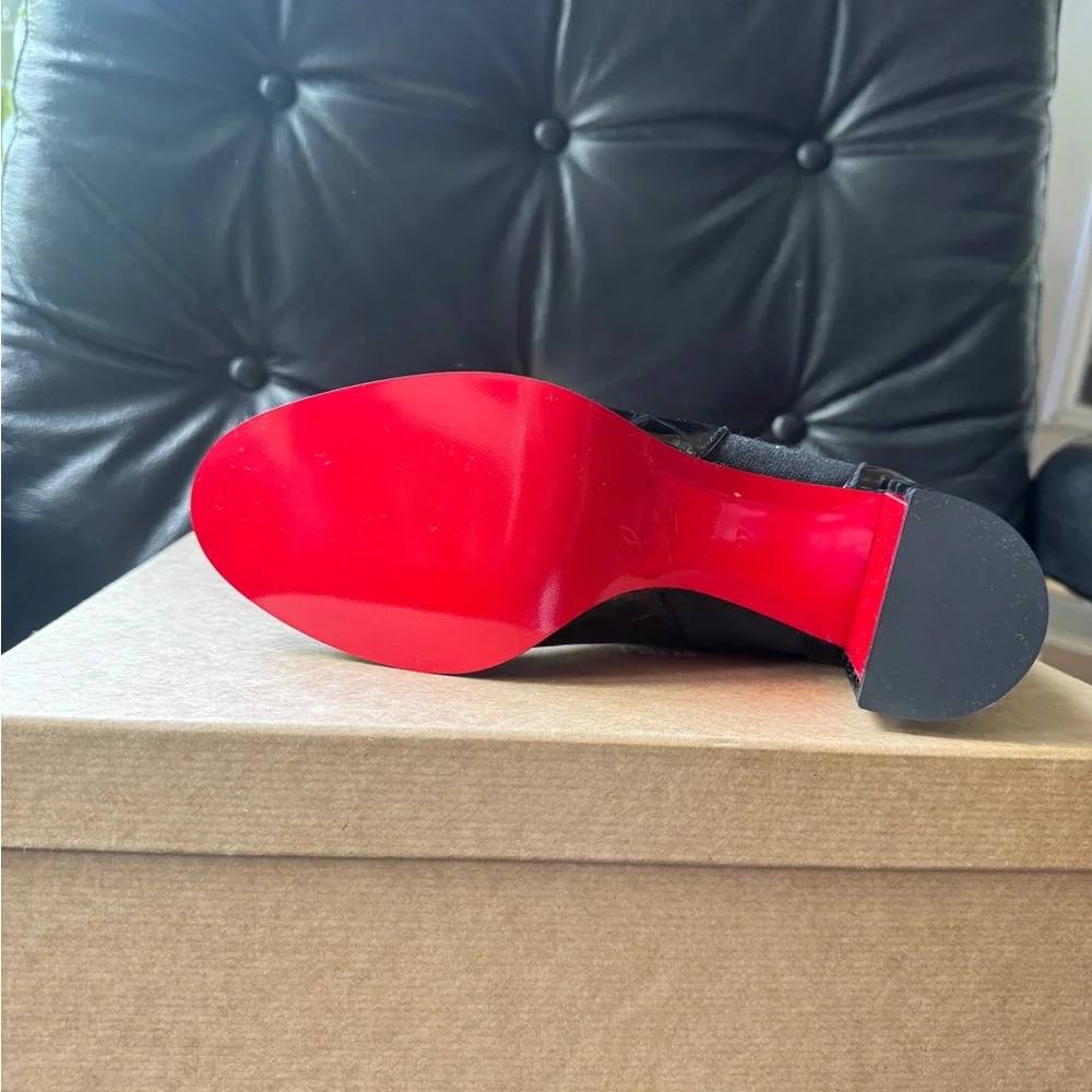 Christian Louboutin Black Ankle Boots with Red Sole - Picture 3 of 9